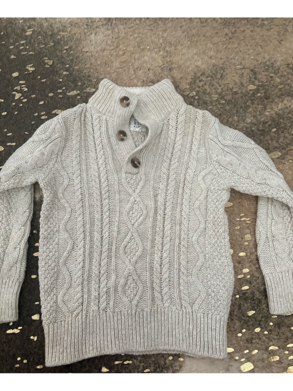 GAP boys cream Cable-Knit Button Pullover